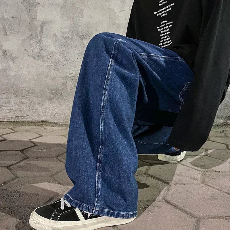 Korean Luxe Wide-Leg Street Jeans 2025