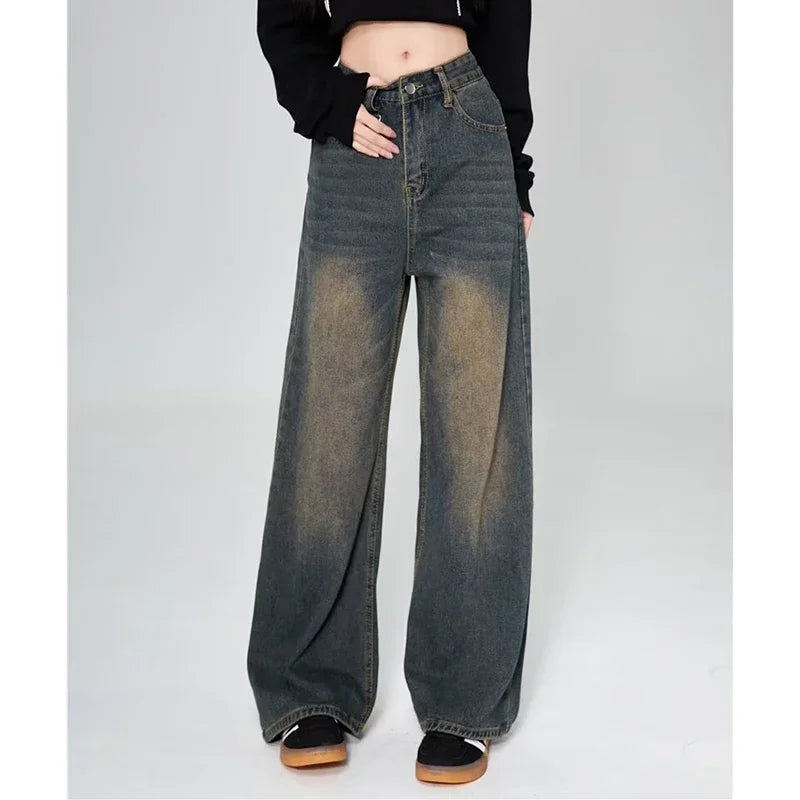 RetroCore Wide-Leg Vintage Denim Jeans