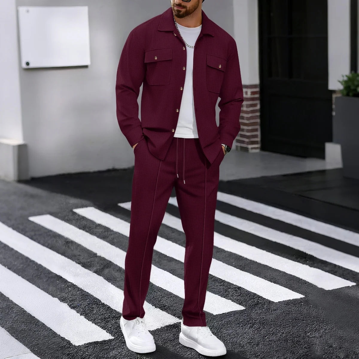 UrbanEase Padded Streetwear Two-Piece Set