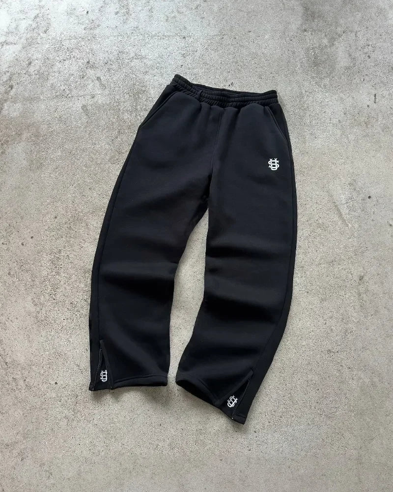 NeoFlex Y2K Embroidered Zipper Pants