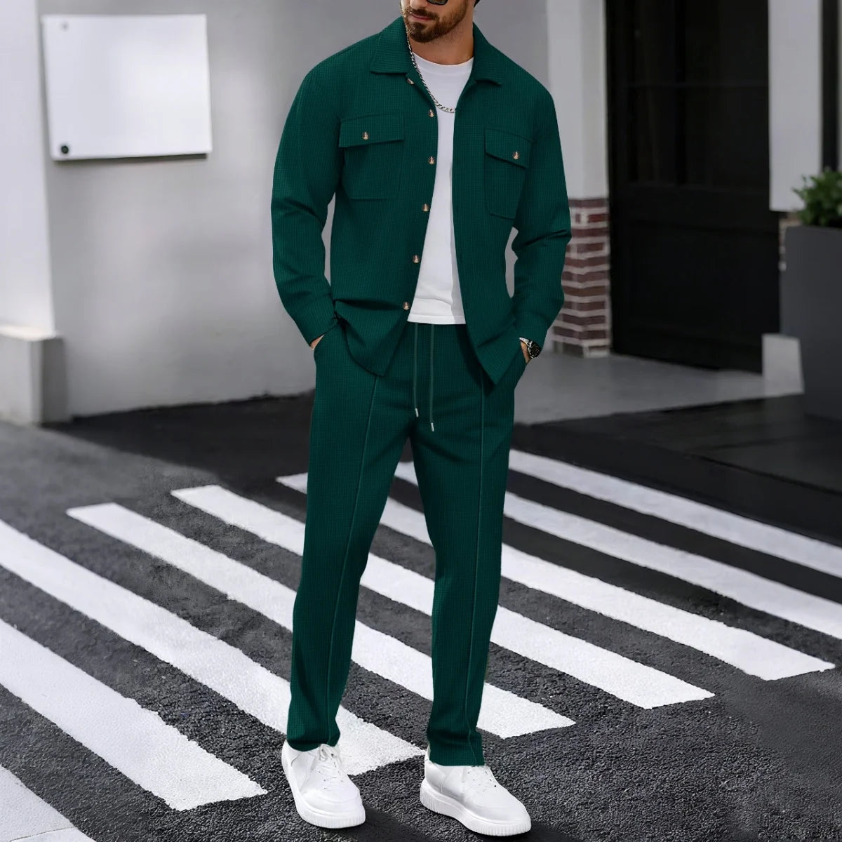 UrbanEase Padded Streetwear Two-Piece Set