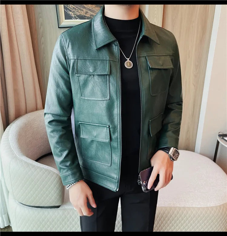 Velaro Luxe Slim PU Moto Jacket