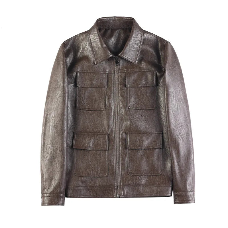 Velaro Luxe Slim PU Moto Jacket
