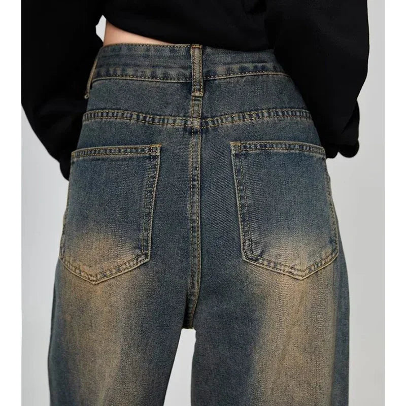 RetroCore Wide-Leg Vintage Denim Jeans