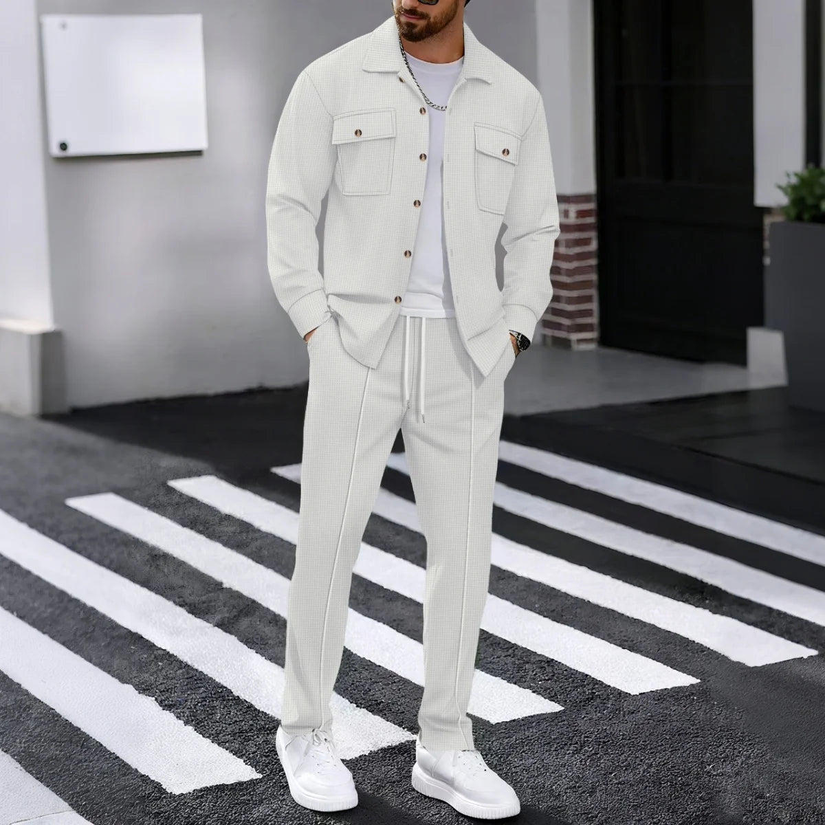 UrbanEase Padded Streetwear Two-Piece Set