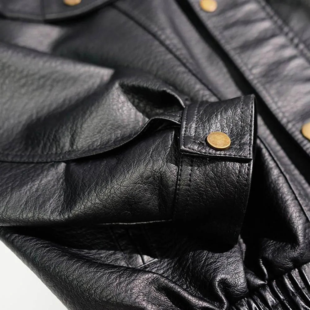 AetherWave Loose PU Street Jacket