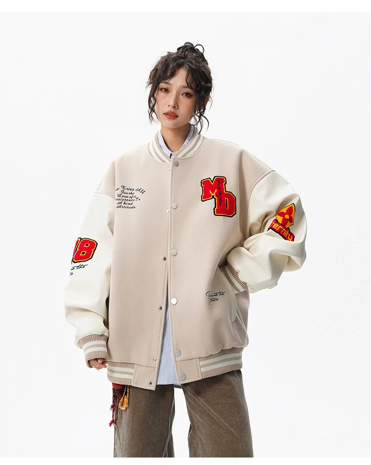 Echelon Embroidered Varsity Leather Jacket