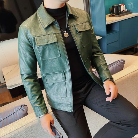 Velaro Luxe Slim PU Moto Jacket