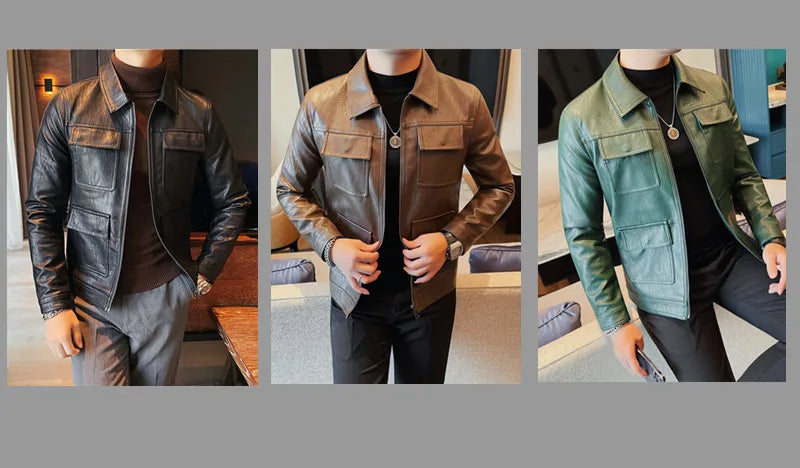 Velaro Luxe Slim PU Moto Jacket