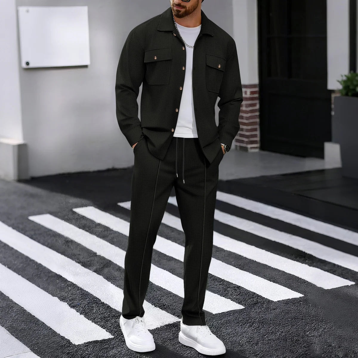 UrbanEase Padded Streetwear Two-Piece Set