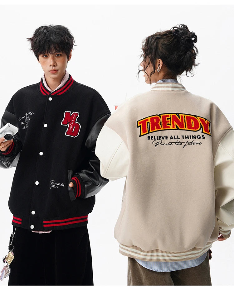 Echelon Embroidered Varsity Leather Jacket