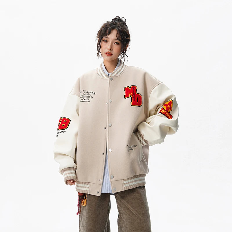 Echelon Embroidered Varsity Leather Jacket