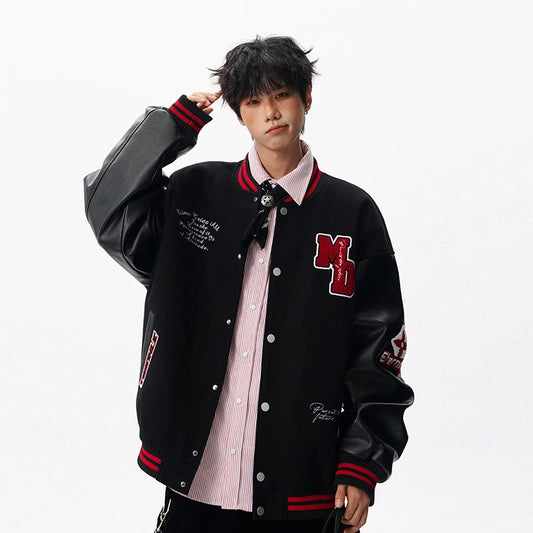 Echelon Embroidered Varsity Leather Jacket