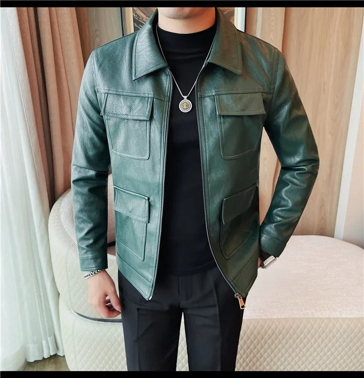 Velaro Luxe Slim PU Moto Jacket