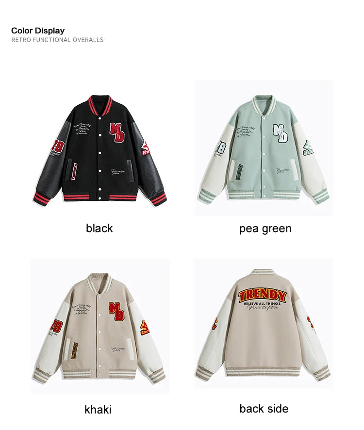 Echelon Embroidered Varsity Leather Jacket