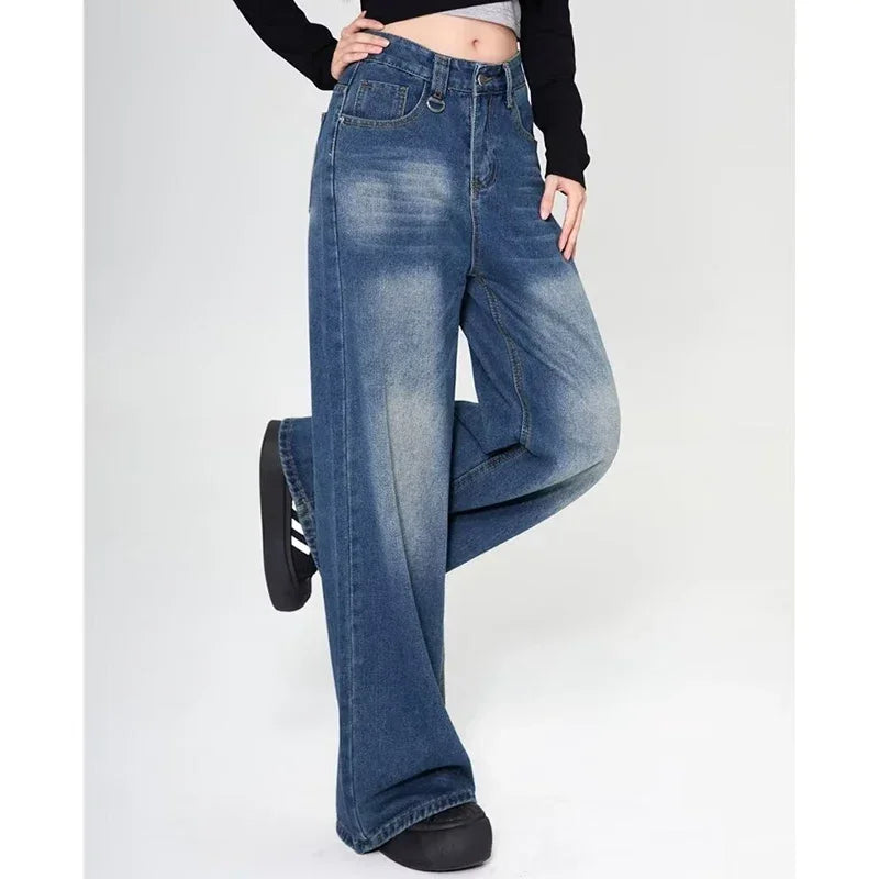 RetroCore Wide-Leg Vintage Denim Jeans
