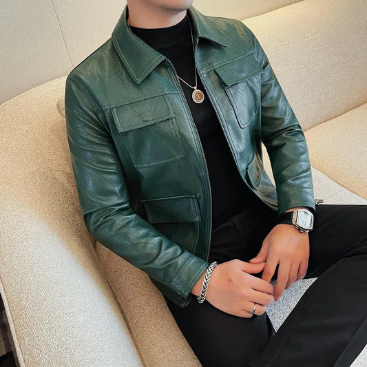 Velaro Luxe Slim PU Moto Jacket