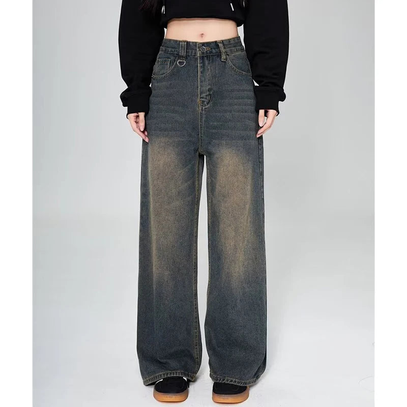RetroCore Wide-Leg Vintage Denim Jeans