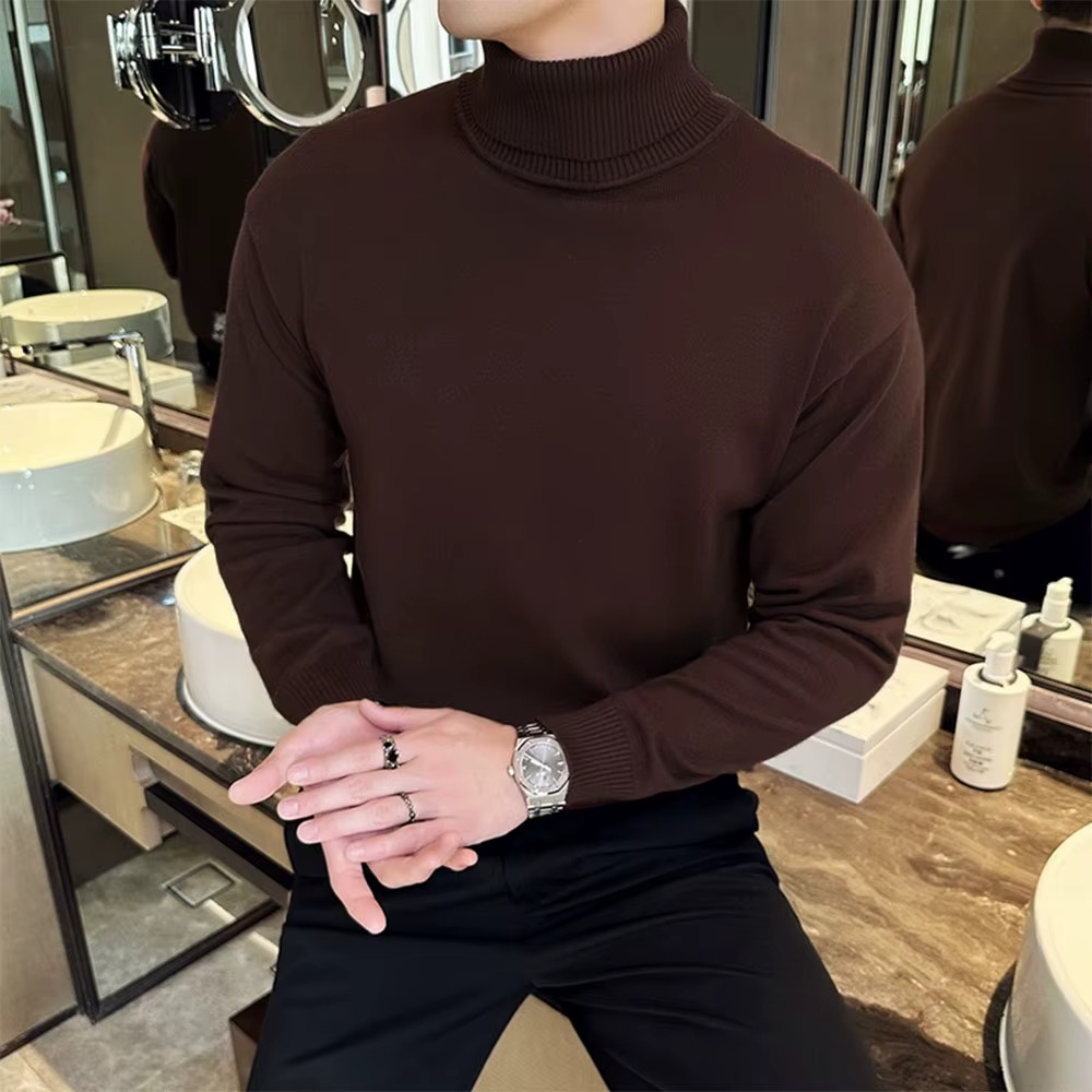 SeoulCore Fleece Knit Turtleneck Sweater