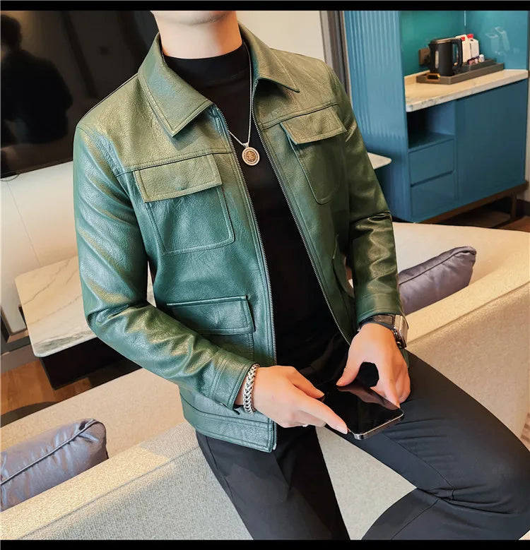 Velaro Luxe Slim PU Moto Jacket