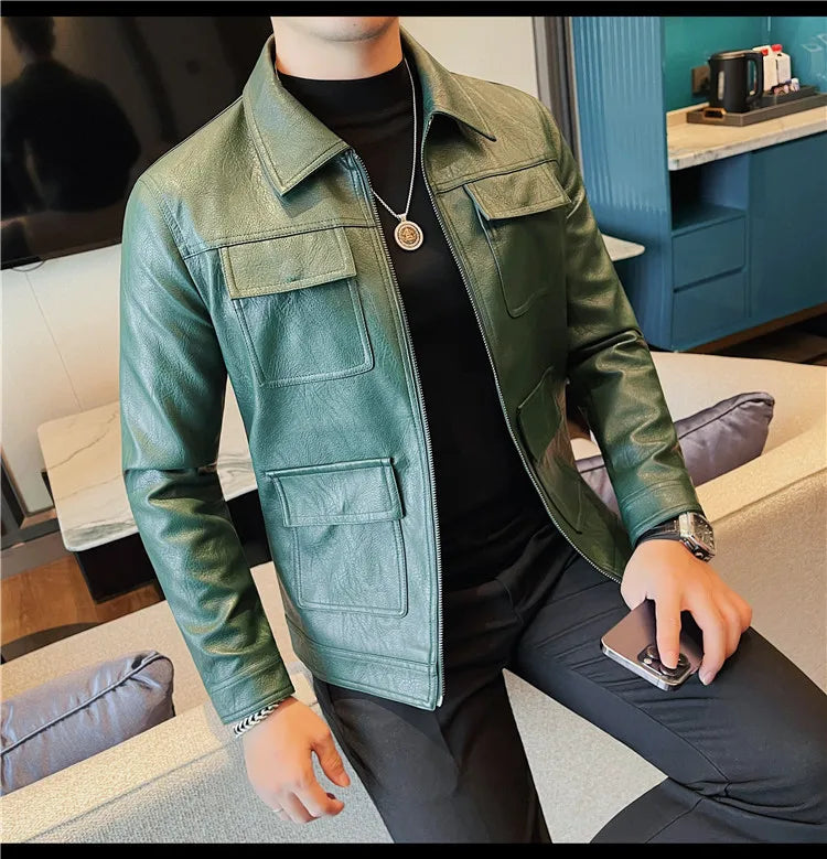 Velaro Luxe Slim PU Moto Jacket