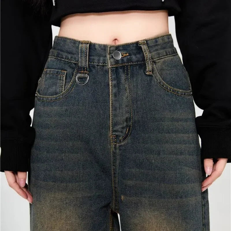 RetroCore Wide-Leg Vintage Denim Jeans