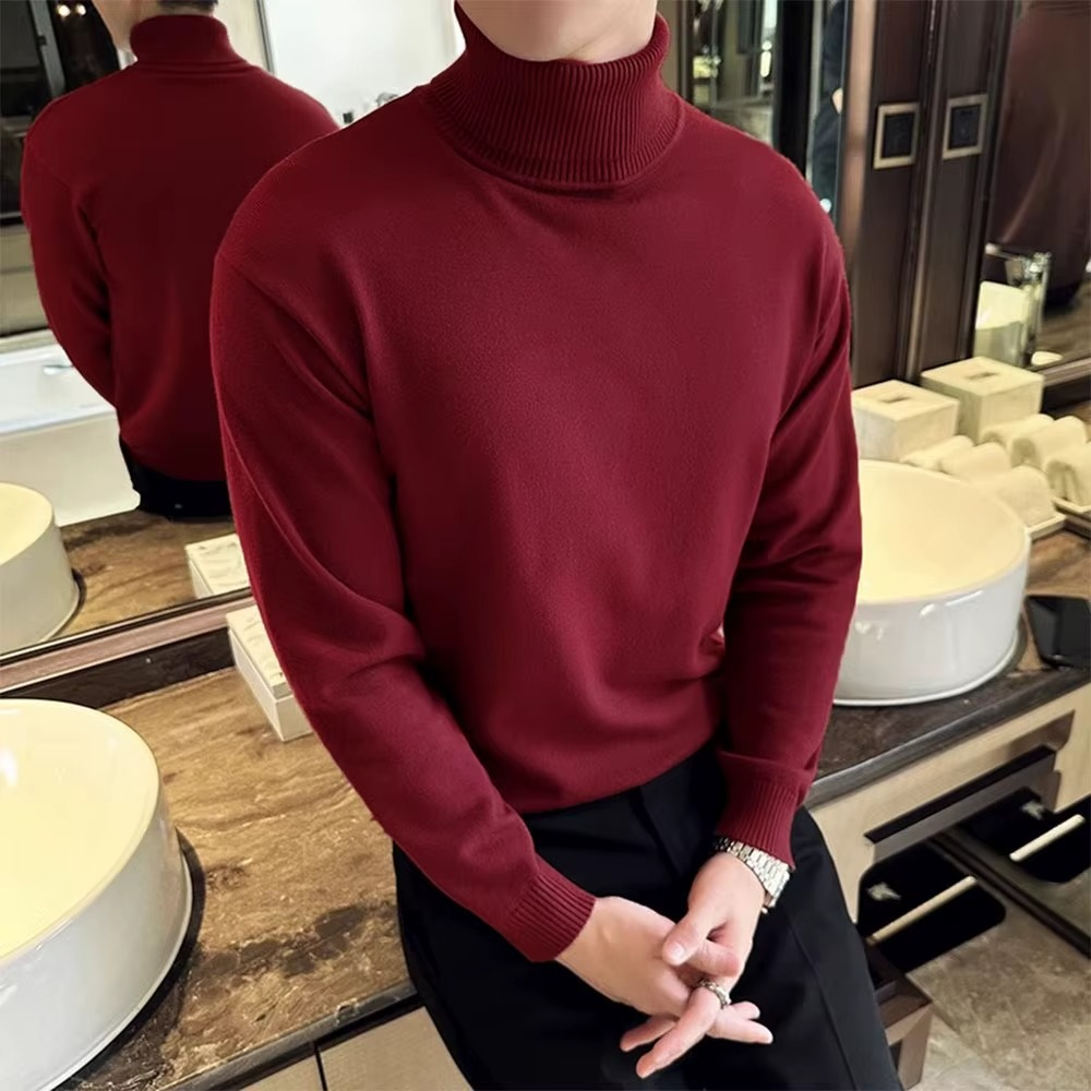 SeoulCore Fleece Knit Turtleneck Sweater