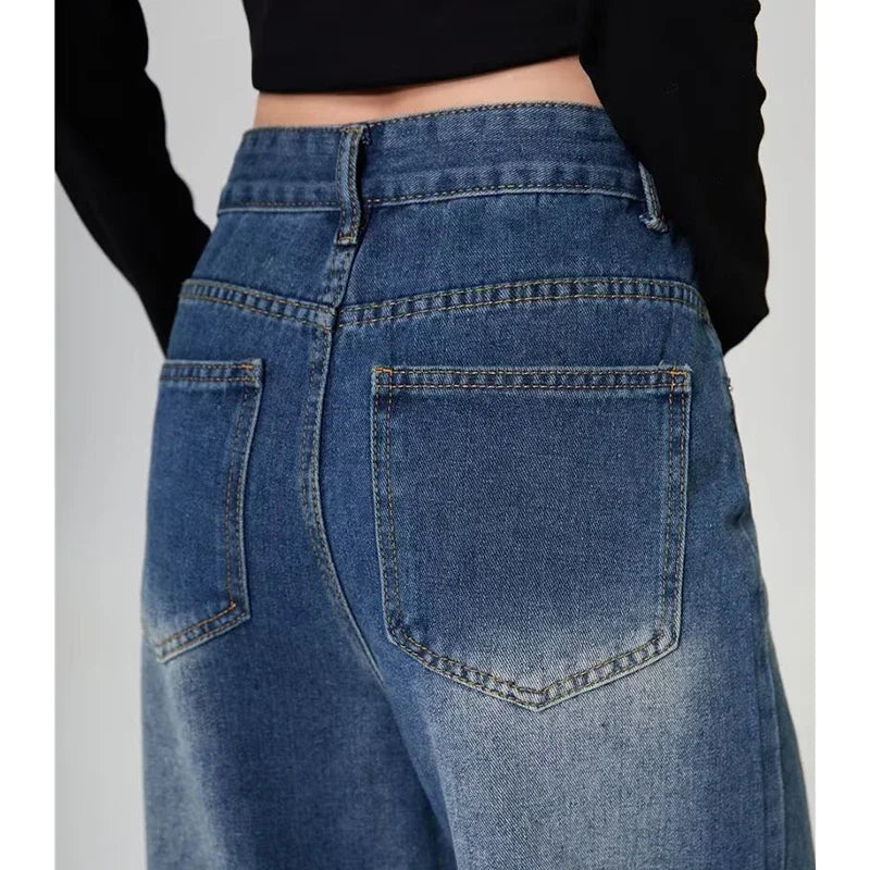RetroCore Wide-Leg Vintage Denim Jeans