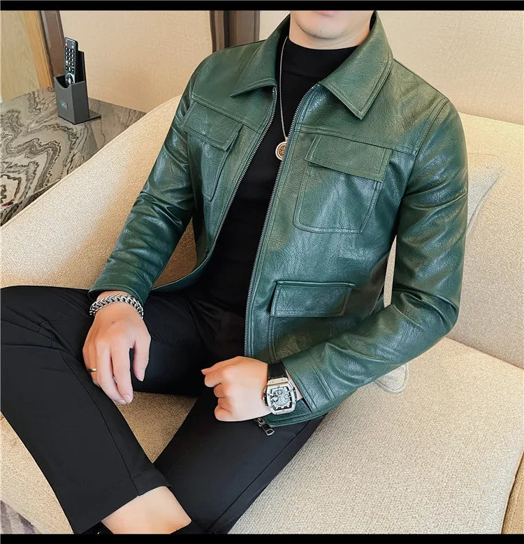 Velaro Luxe Slim PU Moto Jacket