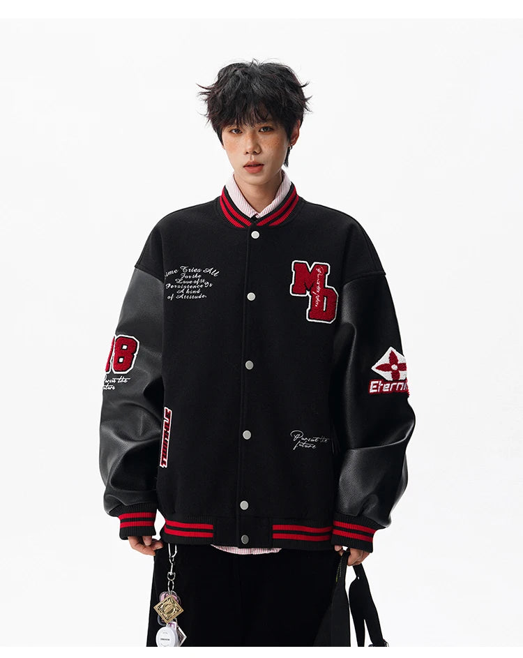 Echelon Embroidered Varsity Leather Jacket