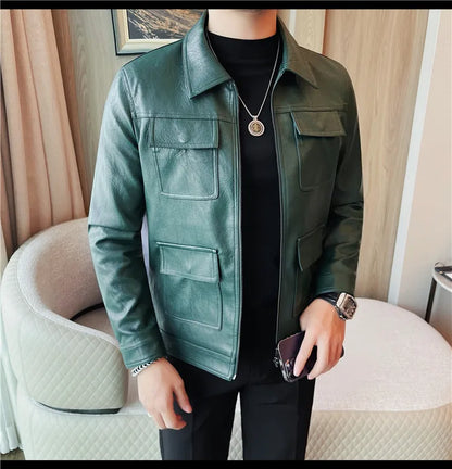 Velaro Luxe Slim PU Moto Jacket