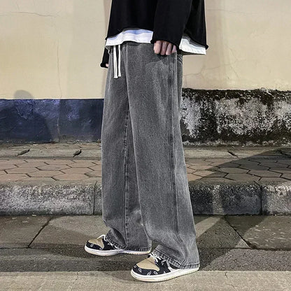 Korean Luxe Wide-Leg Street Jeans 2025
