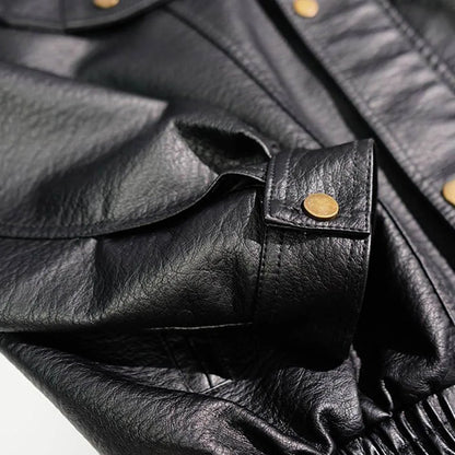 AetherWave Loose PU Street Jacket