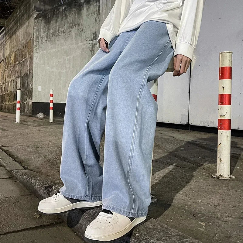 Korean Luxe Wide-Leg Street Jeans 2025