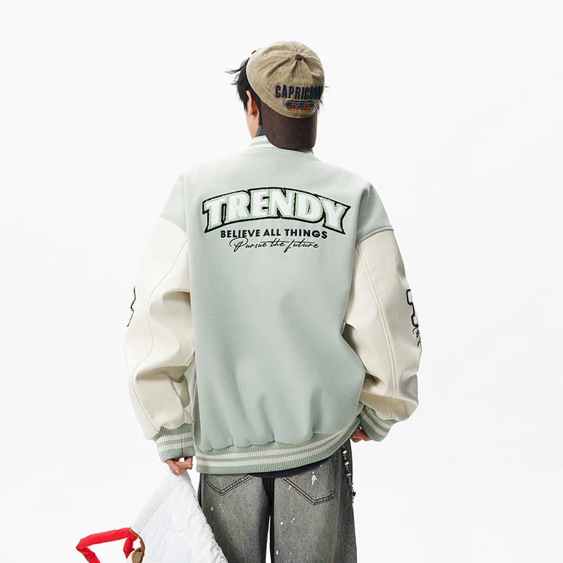 Echelon Embroidered Varsity Leather Jacket