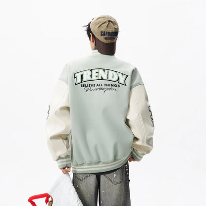 Echelon Embroidered Varsity Leather Jacket