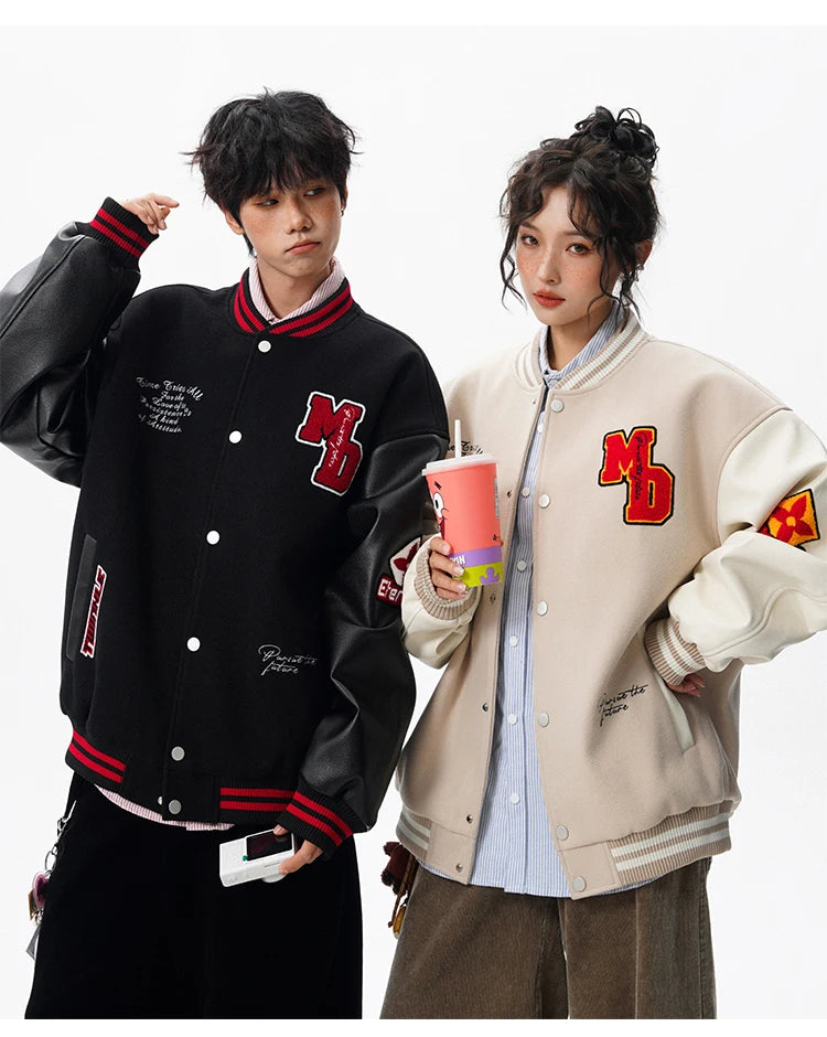 Echelon Embroidered Varsity Leather Jacket