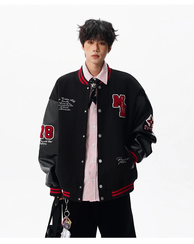 Echelon Embroidered Varsity Leather Jacket