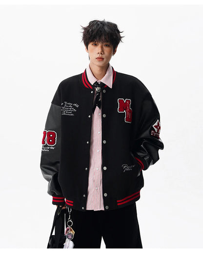 Echelon Embroidered Varsity Leather Jacket