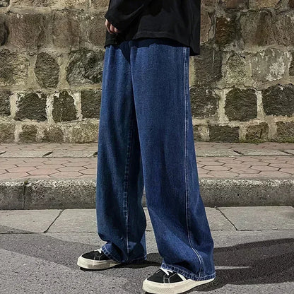 Korean Luxe Wide-Leg Street Jeans 2025