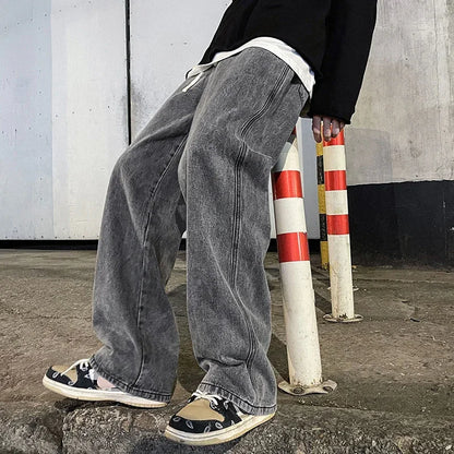 Korean Luxe Wide-Leg Street Jeans 2025