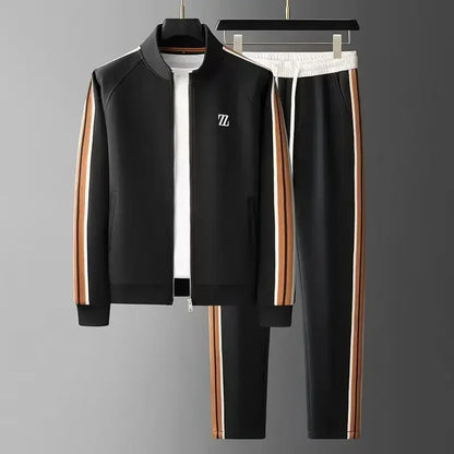 Modern Luxe Stand-Collar Athletic Tracksuit