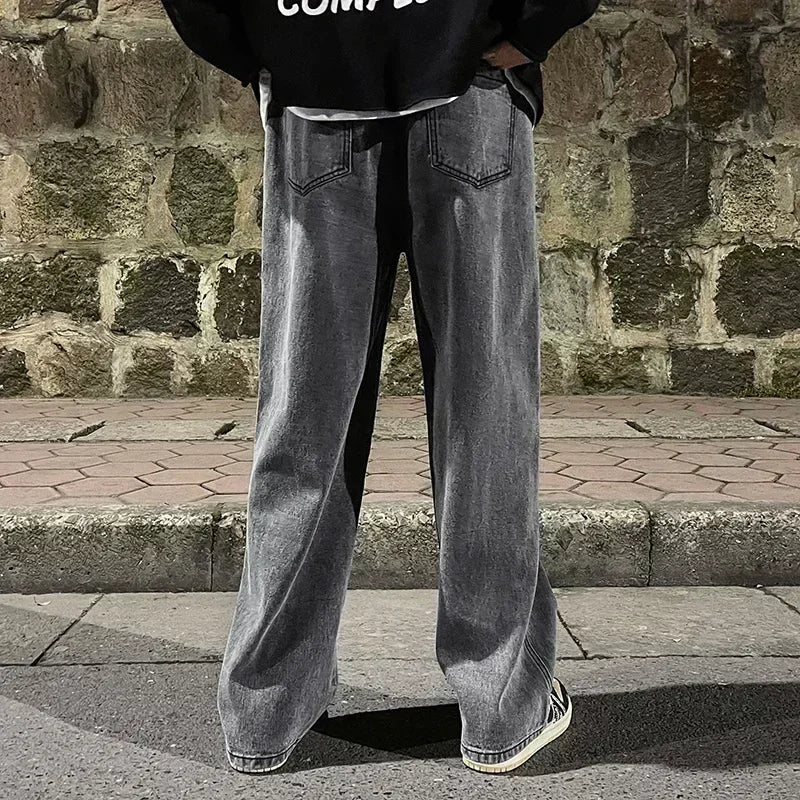 Korean Luxe Wide-Leg Street Jeans 2025