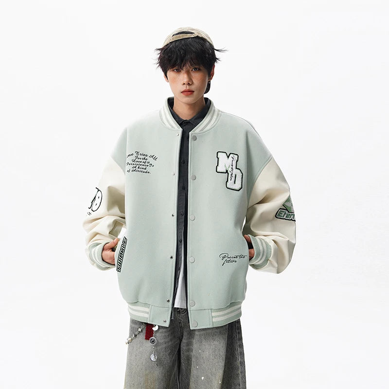 Echelon Embroidered Varsity Leather Jacket