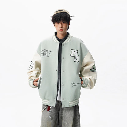 Echelon Embroidered Varsity Leather Jacket