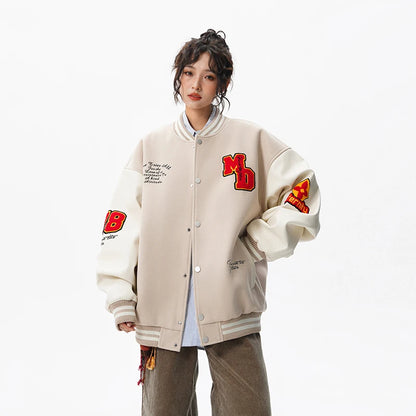 Echelon Embroidered Varsity Leather Jacket