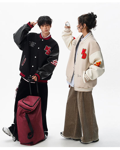 Echelon Embroidered Varsity Leather Jacket