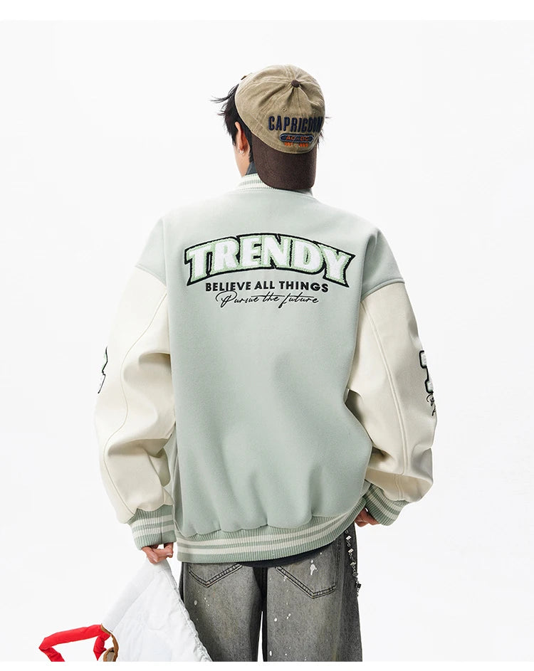Echelon Embroidered Varsity Leather Jacket