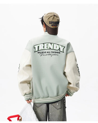 Echelon Embroidered Varsity Leather Jacket