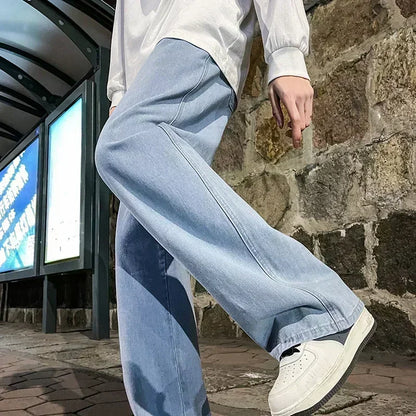 Korean Luxe Wide-Leg Street Jeans 2025
